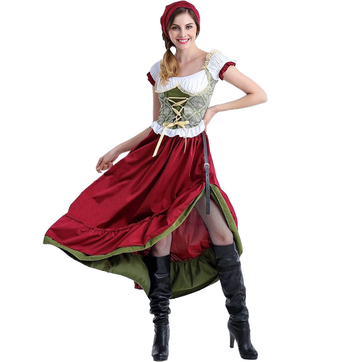 Foreign trade beer festival costumes, adult beer girl work clothes, Bavarian traditional folk DS stage performance costumes