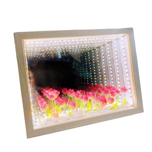 Creative three-dimensional mirror light painting abyss mirror night light multi-layer mirror photo frame DIY handmade gift material package