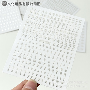 Ins wind silver decorative small sticker can be goo card glue key chain pendant hand account material letter paste four mans star