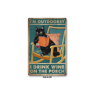 Pet Cat Vintage Tin Painting Bar Home Wall Decoration Wall Brand Tin Metal Decor Cross-border Monopoly Decoration