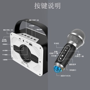 V9 меха Bluetooth динамик домашний беспроводной K песня аудио микрофон на открытом воздухе пение небольшой семейный набор KTV