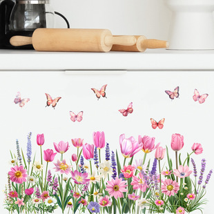 Factory New Butterfly Sunflower Wildflower Wild Grass Magpie Self-adhesive Wall Stickers Living Room Bedroom Decorative Wall Stickers
