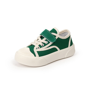 Children's Low-top Canvas Shoes 2024 Spring and Autumn New Girls' Casual Board Shoes Boys Biscuit Shoes All-match Velcro Shoes