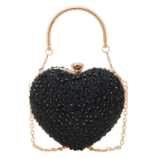 2025 New Love Diamond Crossbody Women's Bag Mini Acrylic Bag Dinner Elegant Shoulder Portable Cosmetic Bag