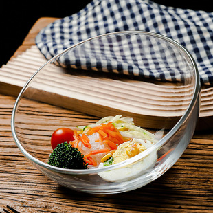 Ins-style Nordic-style diagonal glass salad bowl simple vegetable and fruit bowl seasoning breakfast bowl snacks candy bowl