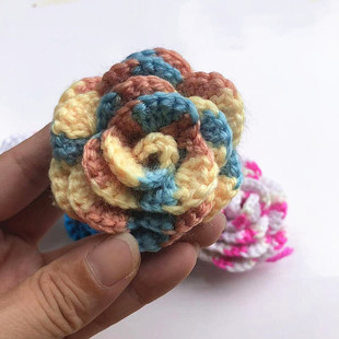 Big Rose Flower Wool Handmade Flower Knitted Material Jewelry Hair Accessories Clothing Bag Crochet Decoration Flower