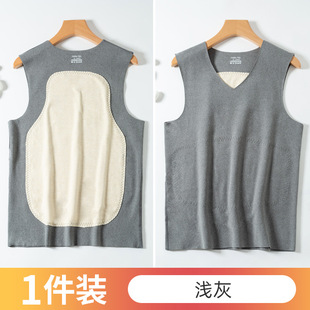 Silk patch seamless thermal vest thermal underwear men's autumn and winter velvet inner wear velvet padded sleeveless base
