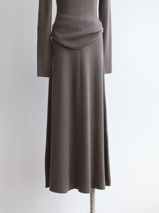 Four-piece Wool Blended Pit Strip KnitweAr Skirt A-line Long Skirt Autumn And Winter LAzy Thickeneded Bottoming Skirt