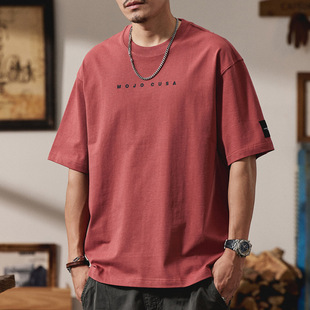 Heavy Short-sleeved T-shirt Men's Loose plus size Trendy Brand Summer Thin 2025 New Style Clothes Men's Pure Cotton Men's T-shirt