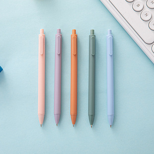 Macaron Simple Press Gel Pen Student Examination Pen Business Office Sign Pen 0.5 Bullet Black Water Pen