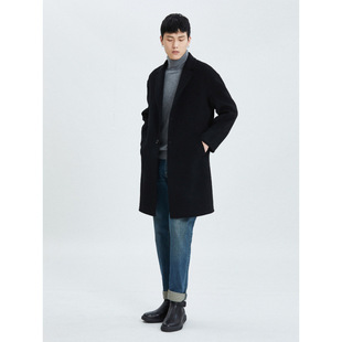 New Wool Double-Sided Woolen Coat Men's Mid-Length Dress Collar Coat Cashmere Men's Casual Loose Woolen Coat