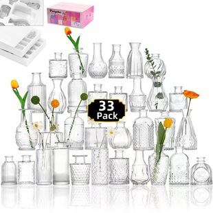Vintage Transparent French Style Mini Glass Vase Aromatherapy Bottle Ins Style Home Ornaments Flower Arrange Small Vase Amazon