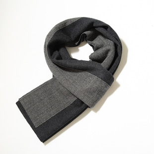 2022 autumn and winter New scarf men's warm long Korean style versatile fashion simple Plaid knitted scarf men