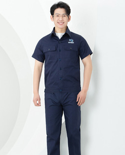 Pure Cotton Summer Work Clothes Suit Men's Wear-resistant Long Short-sleeved Welder Workplace Factory Labor Protection Clothes Top Tooling