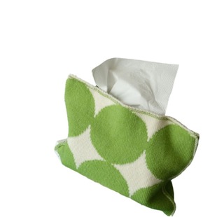 Nordic ins Polka Dot Knitted Tissue Bag Living Room Dining Table Tissue Bag Storage Desktop Decorative Tissue Box Tissue Box