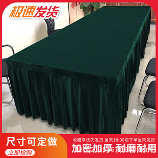 Hotel restaurant desk gold velvet table cover dark green table cover gold velvet fabric large back table cover