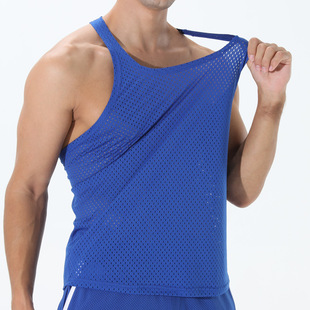 Men's Outdoor Marathon Quick-drying Vest Lightweight Running Fitness Wind Tunnel Mesh Sports Sleeveless I-shaped Vest for Men