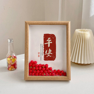 Ping An Xile new Chinese style good meaning text decoration Apple small model physical filler desktop decoration ornaments