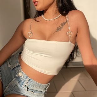 Cross-border rhinestone accessories summer beach hollow love shoulder chain European and American bikini body chain Bodychain
