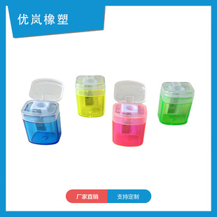 Single hole Mini manual pencil sharpener transparent plastic trash can pencil sharpener student children pencil sharpener