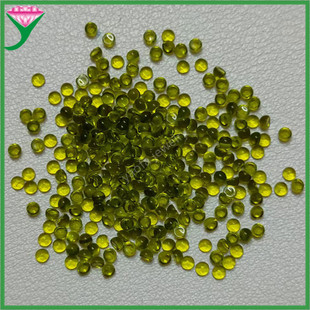 Wholesale olive green glass round flat plain surface egg surface bare stone semi-spherical surface inlaid artificial gem