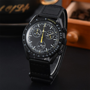 2024 New Men's Quartz Watch Twelve Stars Co-branded Six-pin Luminous Plastic Cloth Belt Watch Manufacturer Batch