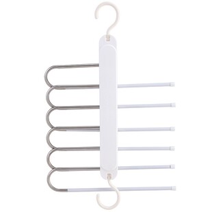 Folding Trouser Rack Multi-Layer Trouser Storage Hanger Magic Trouser Clip Multi-Functional Stainless Steel Anti-Slip Trouser Hanger