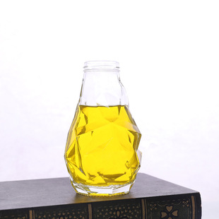 Wholesale Transparent Glass Storage Bottle Jam Bottle Household Sealed Small Wine Bottle Thickened Glass Milk Juice Beverage Bottle