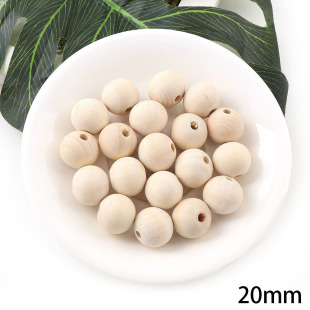 Wood log color round wood beads with holes round ball wooden beads DIY jewelry accessories hand string necklace accessories