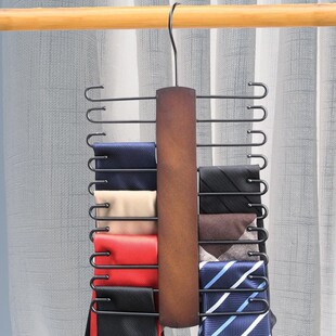 Cross-border Hot Sale Solid Wood Sling Underwear Storage Rack Wooden Multifunctional Tie Belt Silk Scarf Hook Wholesale