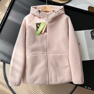 Japanese Single Women's Autumn and Winter Thickened Warm Loose Lamb Wool Jacket Fleece Hooded Zipper Long Sleeve Jacket 4883