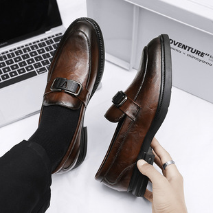 Autumn Casual Leather Shoes All-match Business Korean Men's British Style Youth Fashionable Loafers Men's Shoes Motorsports Shoes
