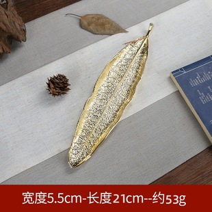 Golden leaf incense thread incense holder alloy antique bodhi leaf creative incense box sandalwood bracket incense insert ornaments
