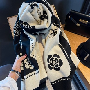 Gentle intellectual scarf shawl women's autumn and winter new all-match high-end sense coat decorative cashmere warm scarf