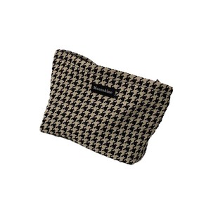 South Korea Fashion All-match Houndstooth Cosmetic Bag Wash Bag Women's Handbag Handbag Convenient Large Capacity Storage Bag