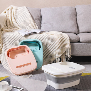 Plastic foldable foot bath bucket with lid household health massage foot bath tub dormitory student folding portable foot bath