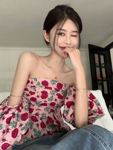 Pure desire style sexy hot girl short shirt women's summer slim fit slimming off-shoulder tube top fashion foreign trade Wholesale