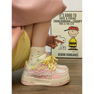 Dopamine Shoes Women's Spring 2025 New All-match Explosions White Shoes Niche Original Soft Girl Board Shoes