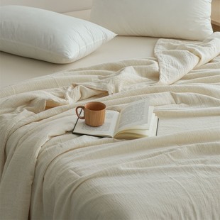 Meiji Nishikawa Double-layer Yarn Cotton Linen Soybean Summer Quilt Soft and Comfortable Plain Breathable Air Conditioning Summer Quilt Washable