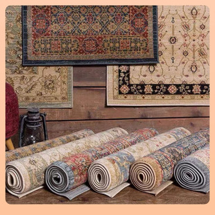 14Y Imitation Cashmere Carpet Moroccan American Style Light Luxury Living Room Thickened Floor Mat Ethnic Style Coffee Table Sofa Bedroom Bed