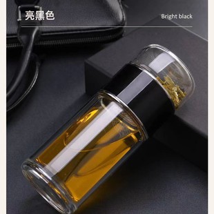 Tea water separation cup double-layer tea glass cup bright transparent tea cup filter portable cup women's men's tea cup