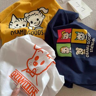 Handsome Children's Short-sleeved 2025 Summer Boys and Girls Japanese Fashion Brand Cartoon Cute T Baby Children's Western Style Half-sleeved T-shirt