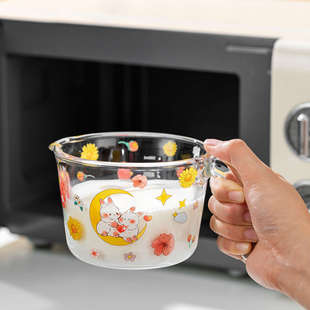 Rabbit glass measuring cup with scale high temperature resistant household food grade baking kitchen egg cup Milk Cup