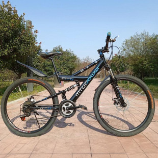 Bicycle Adult Mountain Bike with Rear Seat Can Carry People Double Shock Absorption Mountain Bike 2624 Student Variable Speed Bicycle