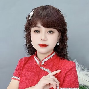 Wig Fashion Women's Mid-long Curly Hair Full Head Cover Artificial Human Hair Middle-aged and Elderly Hair Mother's Natural Wig Cover