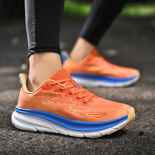 HK Breathable Jaka Professional Marathon Racing Running Shoes Lightweight Soft Bottom Shock Absorbing Outdoor Leisure Sports Trendy Shoes
