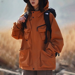 Japanese Street New Outdoor Multi-Pocket Jacket Men's and Women's Loose Windproof Waterproof Hooded Jacket