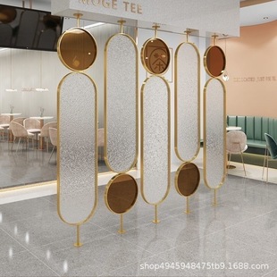 Light Luxury Screen Partition Living Room Shaded Entrance Door Entrance Door Cream Glass Rotating Modern Art Bedroom Entrance