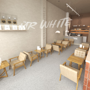 Coffee Milk Tea Shop Solid Wood Casual Table and Chair Internet Celebrity Sofa Chair Home Living Room Comfortable Japanese Style Sofa Chair Factory