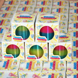 Children's toy rainbow ring square boxed rainbow ring temple fair ring toy stall rainbow ring toy 2 yuan department store